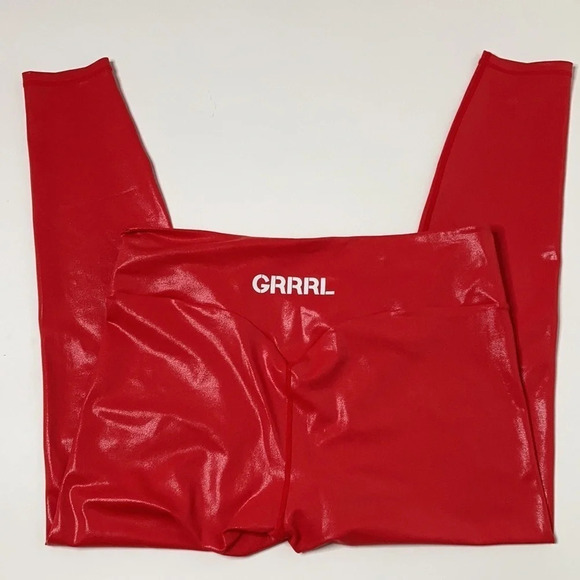 Grrrl Really Red Sheen Leggings Sz: SAM/XXL - Picture 5 of 9